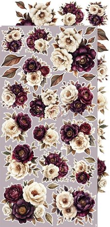 Craft O Clock Extras Set flowers 15x30 cm Plum &amp; Caramel CC-C80-PC-11
