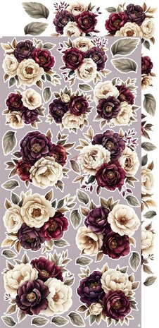 Craft O Clock Extras Set flowers 15x30 cm Plum &amp; Caramel CC-C80-PC-11