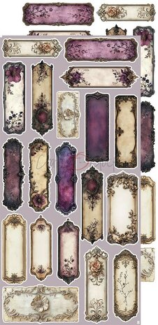 Craft O Clock Extras Set flowers 15x30 cm Plum &amp; Caramel CC-C80-PC-11