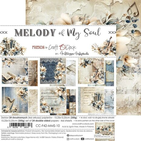 Craft O Clock Set of Papers 15x15 cm Melody of my Soul CC-F42-MMS-10