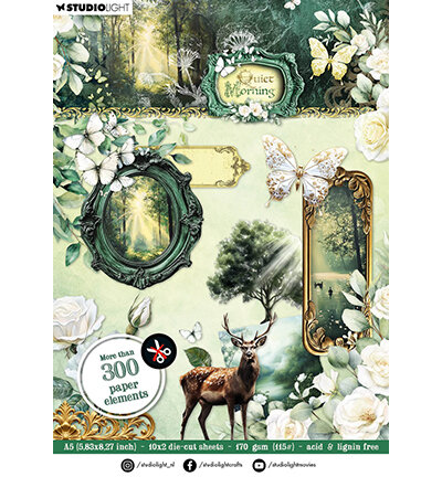 Studio Light Die-Cut Paper Pad Embellishments Quiet Morning nr. 402 SL-QM-DCPP402