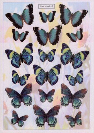 Cutting Sheet - WOC - nr 03 - Blue Butterflies