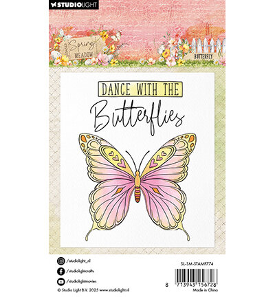 Studio light Clear Stamp Butterfly Spring Meadow nr.774 SL-SM-STAMP774