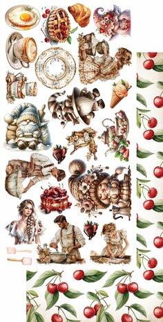 Art Alchemy Extras to Cut Set 30,5x15 cm Recipe for Happiness, 250 gsm, mirror print (6 sheets, 6 designs)