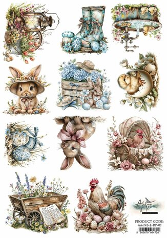 Art Alchemy Rice paper 1, Natural Beauty Easter, A4 