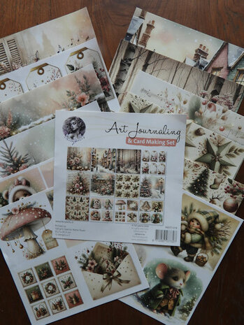Art Journaling &amp; Card Making Set Kerst roze
