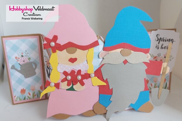 Dutch Doobadoo Card Art Built up gardening Gnome A5