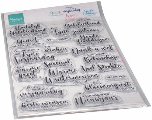 Marianne Design Clear Stamps Wensen voor u (NL) CS1141 20 pcs, 110150mm, NL/Dutch