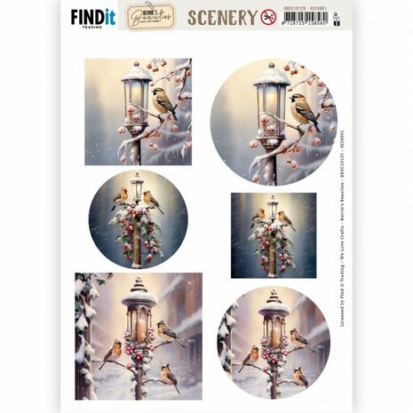 Scenery Push out - Berries Beauties - Winter Birds BBSC10125 - HJ24901