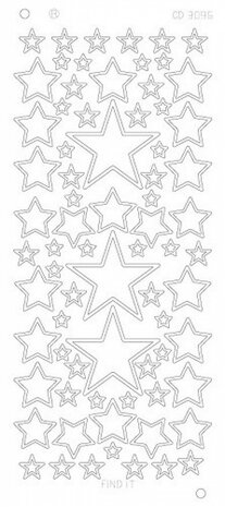 Stars various sizes Platinum - Goud CD3096G