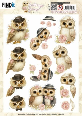 3D Pushout Sheet - Berries Beauties - Owlways Yours - Charm SB11075