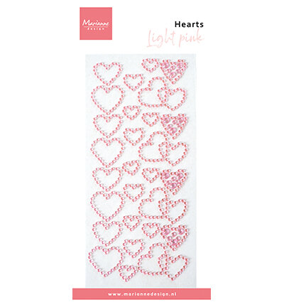 Decoration, Hearts rhinestones - light pink CA3222
