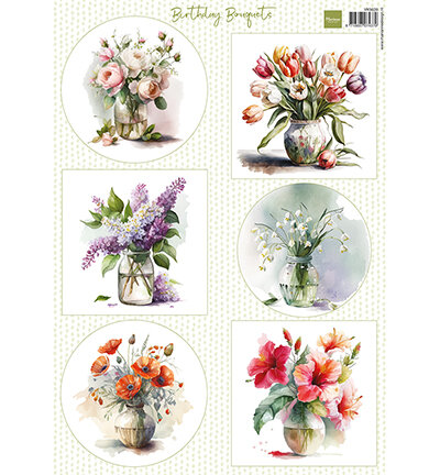 Marianne Design Knipvel A4, Birthday Bouquets VK9639