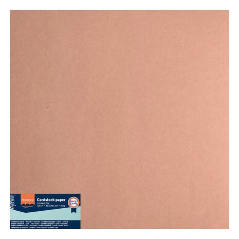 Florence &bull; Cardstock Papier 216g Glad 30,5x30,5cm Kraft Donker