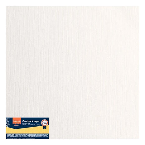 Florence &bull; Cardstock Papier 216g Textuur 30,5x30,5cm Off-White