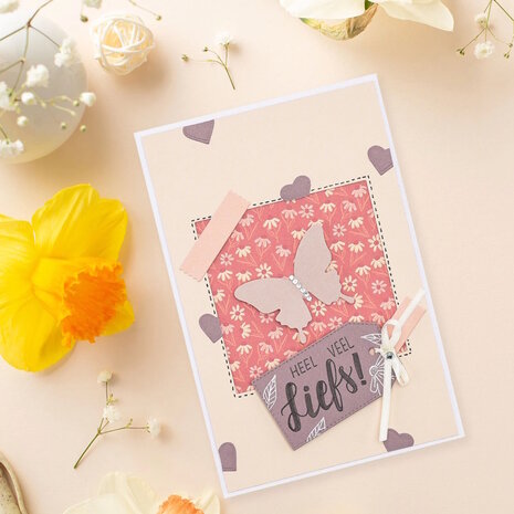 Vaessen Creative &bull; Mini Snij- en Embossingmallen Trapeze Banners &amp; Labels 14st 3625-0207