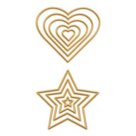 Vaessen Creative &bull; Mini Snijmallen Sterren &amp; Harten 10st 3625-0210