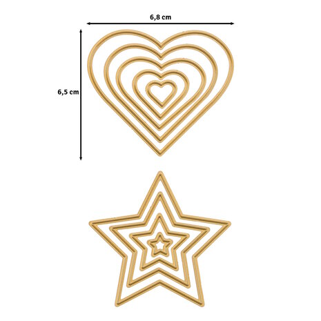 Vaessen Creative &bull; Mini Snijmallen Sterren &amp; Harten 10st 3625-0210