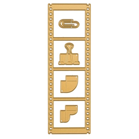 Vaessen Creative &bull; Mini Snij- en Embossingmallen Vintage Filmstrip 5st. 3625-0212