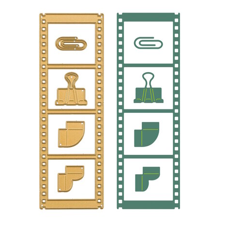 Vaessen Creative &bull; Mini Snij- en Embossingmallen Vintage Filmstrip 5st. 3625-0212