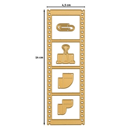 Vaessen Creative &bull; Mini Snij- en Embossingmallen Vintage Filmstrip 5st. 3625-0212
