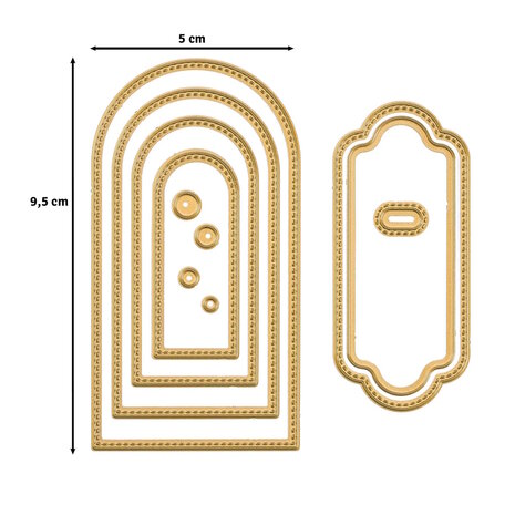 Vaessen Creative &bull; Mini Snij- en Embossingmallen Ronde Banners &amp; Labels 11st 3625-0206