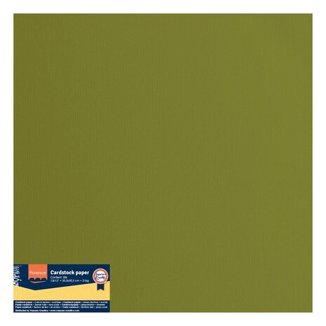 Florence &bull; Cardstock Papier 216g Textuur 30,5x30,5cm Olive  2928-073