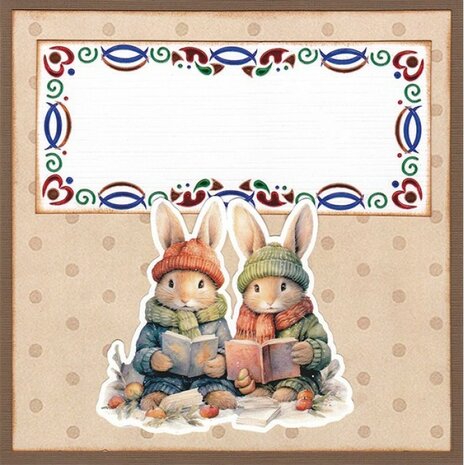 3D Cutting Sheet - Berries Beauties - Winter Bunnies - Bunnies Together CD12401