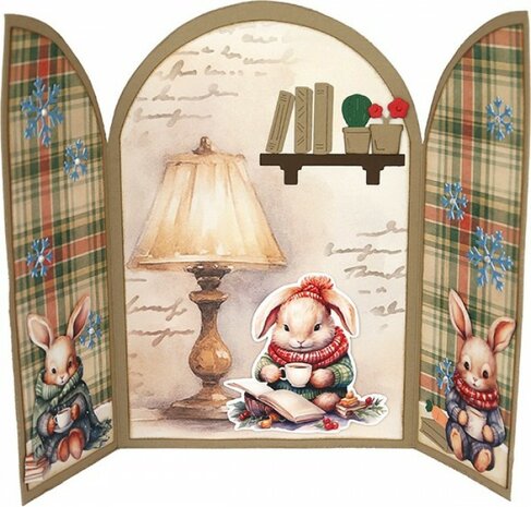 3D Cutting Sheet - Berries Beauties - Winter Bunnies - Reading Bunnies CD12400