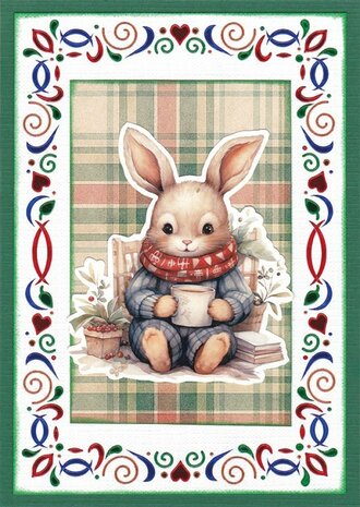 3D Cutting Sheet - Berries Beauties - Winter Bunnies - Drinking Bunnies CD12402