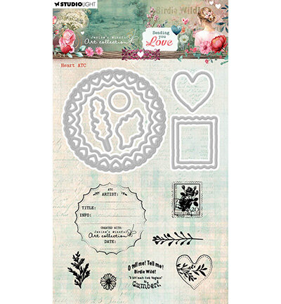 Studio Light JMA Stamp and Cutting dies Heart ATC Sending You Love nr.92 JMA-SYL-SCD92
