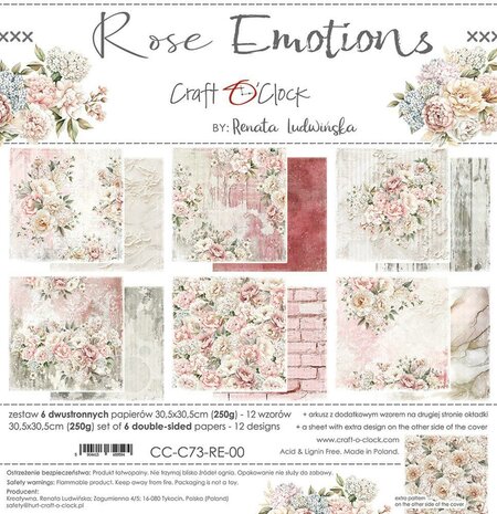 Craft O'Clock Paper Collection Set 30,5x30,5cm Rose Emotions