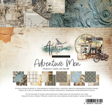 Art Alchemy Paper Collection Set 20,3x20,3 cm Adventure Men AA-AM-08