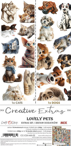 Craft O Clock Creative Extras Set 15x30 cm Mix 02- Lovely Pets&nbsp;CC-CEX-MIX-02