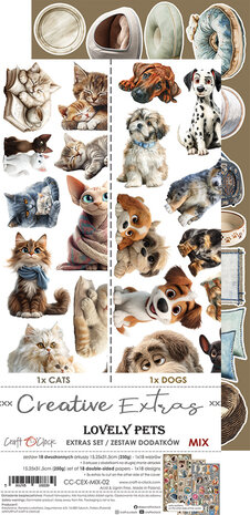 Craft O Clock Creative Extras Set 15x30 cm Mix 02- Lovely Pets&nbsp;CC-CEX-MIX-02