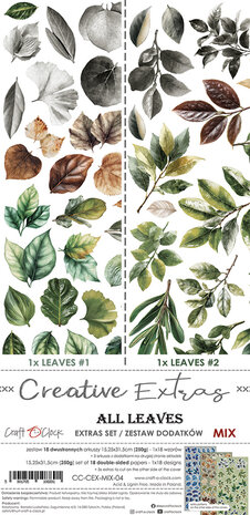 Craft O Clock Creative Extras Set 15x30 cm Mix 04- All Leaves&nbsp;CC-CEX-MIX-04