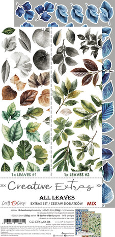 Craft O Clock Creative Extras Set 15x30 cm Mix 04- All Leaves&nbsp;CC-CEX-MIX-04