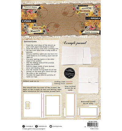 Studio Light Stencil Memory Journal Sweet Bee Memories nr.06 HE-SB-STEN06