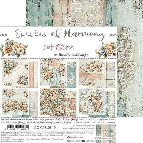 Craft O Clock Set of Papers 15x15 cm Sprites of Harmony CC-C78-SH-10