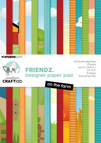 Studio Light - Creative Craftlab - Friendz - Design Paper Pad - On the Farm CCL-FR-DPP308