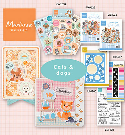 Marianne Design Die Cuts, Eline's Dogs VK9623