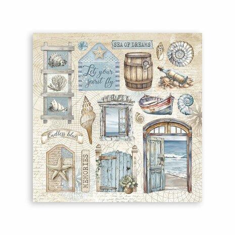 Stamperia Silent Sea Stickers (4pcs) (SBSTK01)