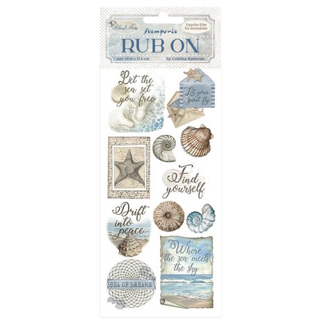 Stamperia Silent Sea Rub-On 4x8,5 Inch Shells (DFLRB158)