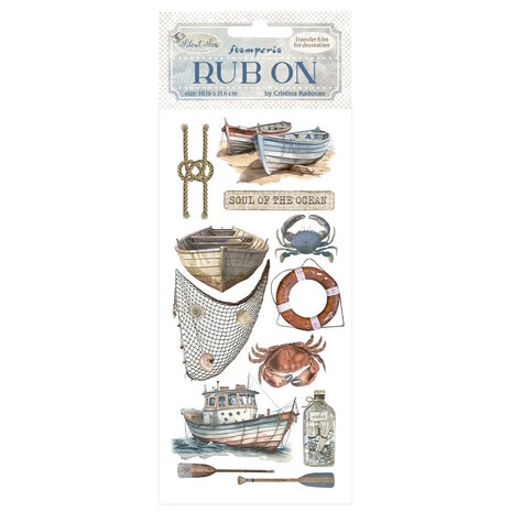 Stamperia Silent Sea Rub-On 4x8,5 Inch Boat (DFLRB155)