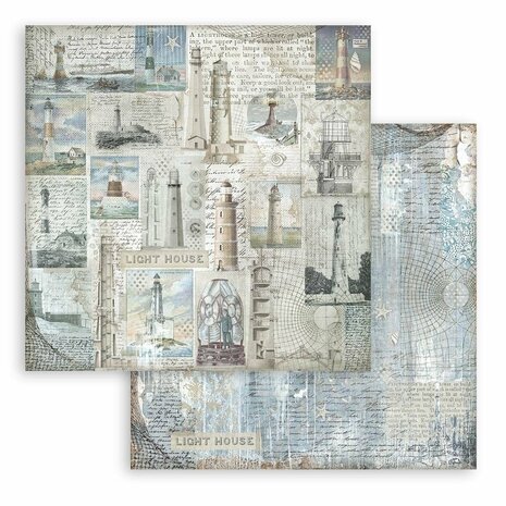 Stamperia Silent Sea  20x20 cm Paper Pack Backgrounds Selection (SBBS126)
