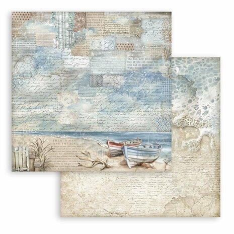 Stamperia Silent Sea  20x20 cm Paper Pack Backgrounds Selection (SBBS126)