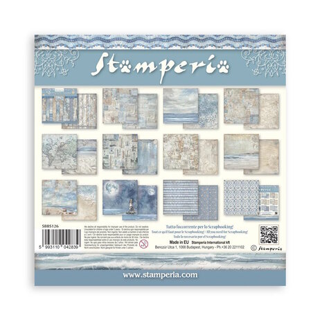 Stamperia Silent Sea  20x20 cm Paper Pack Backgrounds Selection (SBBS126)