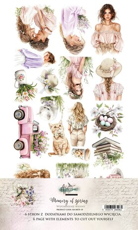 Art Alchemy Extras to Cut Set 30,5x15 cm Memory of Spring, 250 gsm, mirror print (6 sheets, 6 designs)