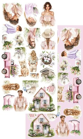 Art Alchemy Extras to Cut Set 30,5x15 cm Memory of Spring, 250 gsm, mirror print (6 sheets, 6 designs)