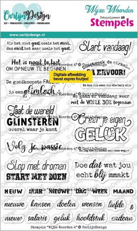 CarlijnDesign Clear stamp Wijze woorden 4&nbsp;CDST-0168